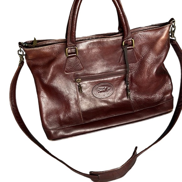 Vintage AMERICAN ANGEL | Leather Crossbody Handbag Purse‎ Brown Mahogany - Picture 1 of 17